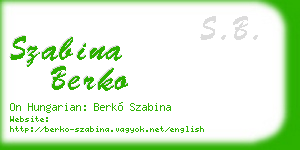 szabina berko business card